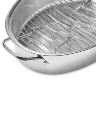 Stainless Steel 8-Qt Covered Oval Roaster with Rack, Exclusively at Macy’s