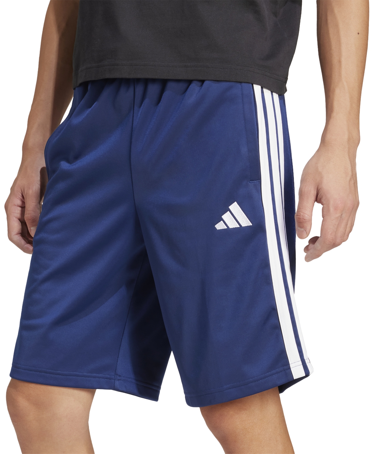 Adidas Originals Men's Three-stripes 10" Tricot Shorts In Blue