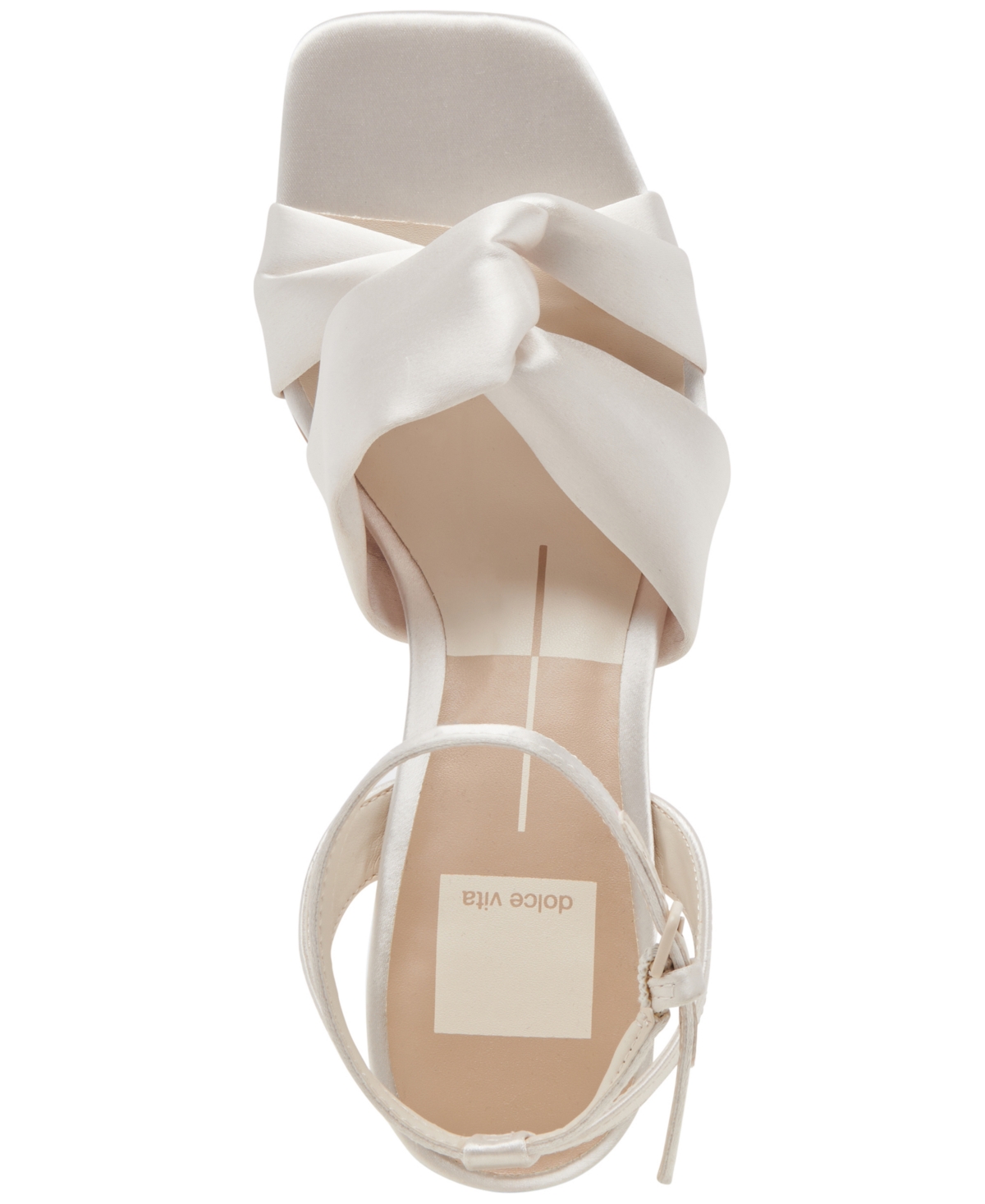 Dolce Vita Women's Brenna Satin Twist Two-piece Block-heel Sandals In Ivory Satin