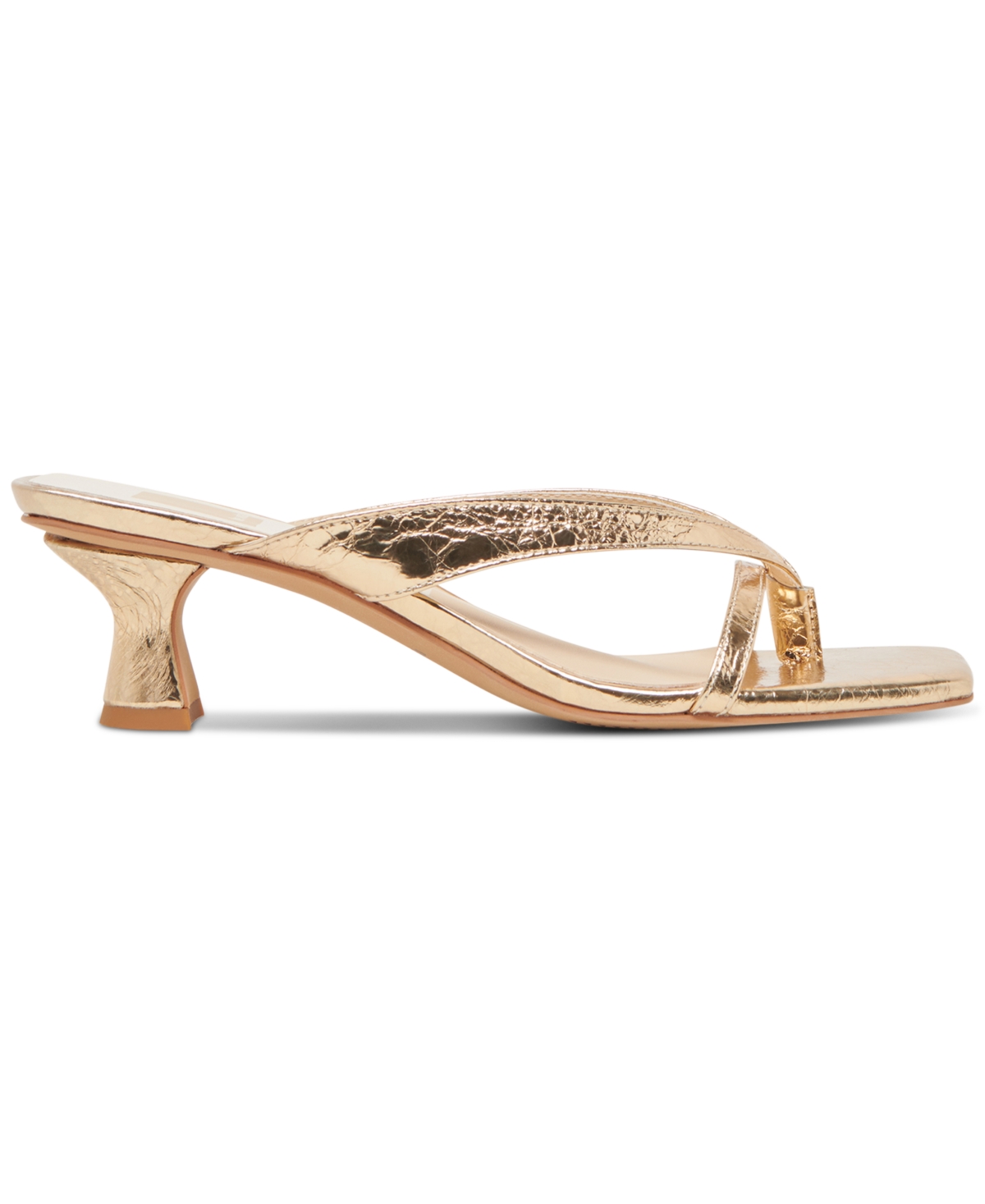 Dolce Vita Women's Gitel Crossband Slide High Heel Dress Sandals In Gold Distressed Metallic Leather