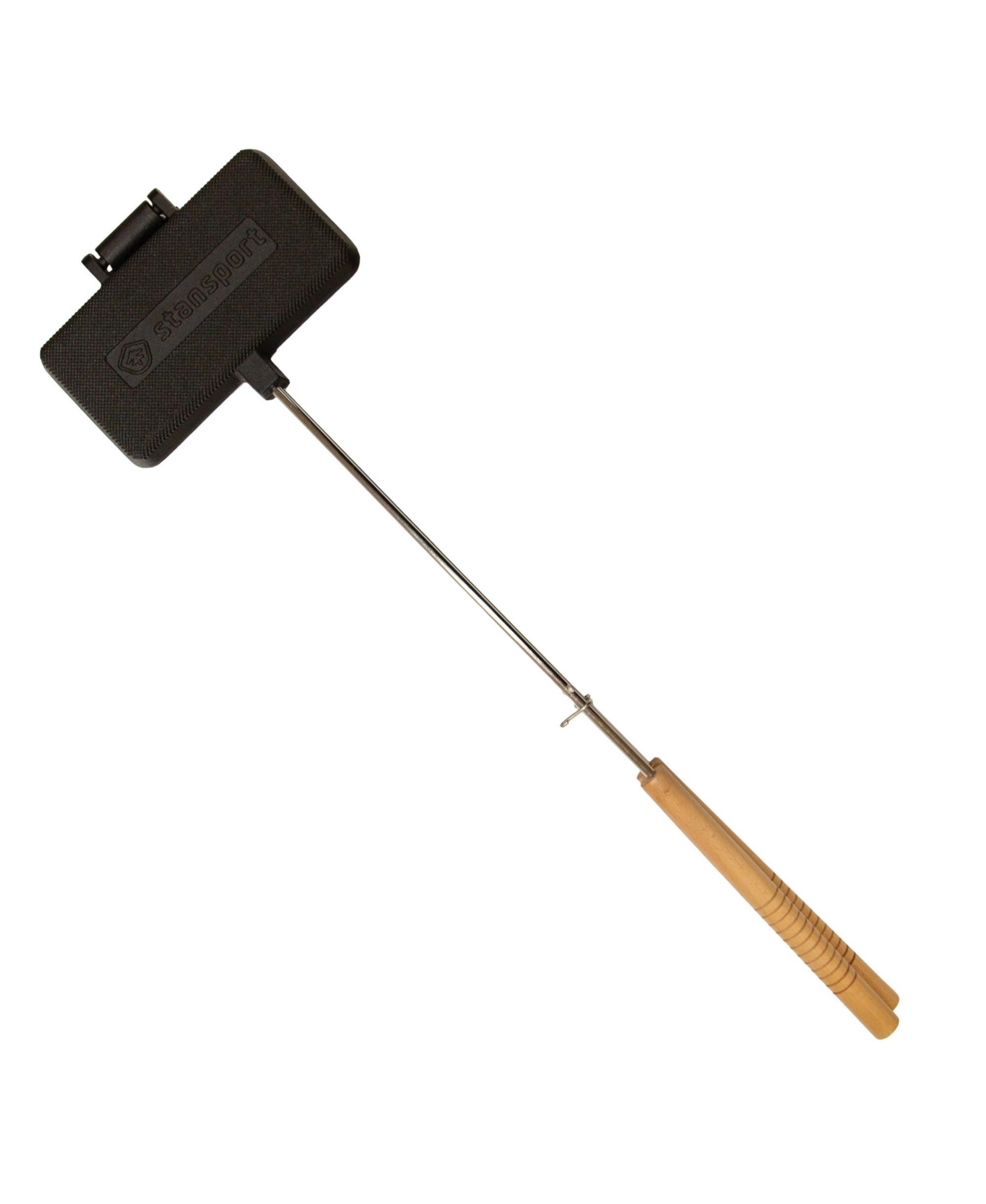 Cast Iron Double Pie Iron - Black iron with brown handle