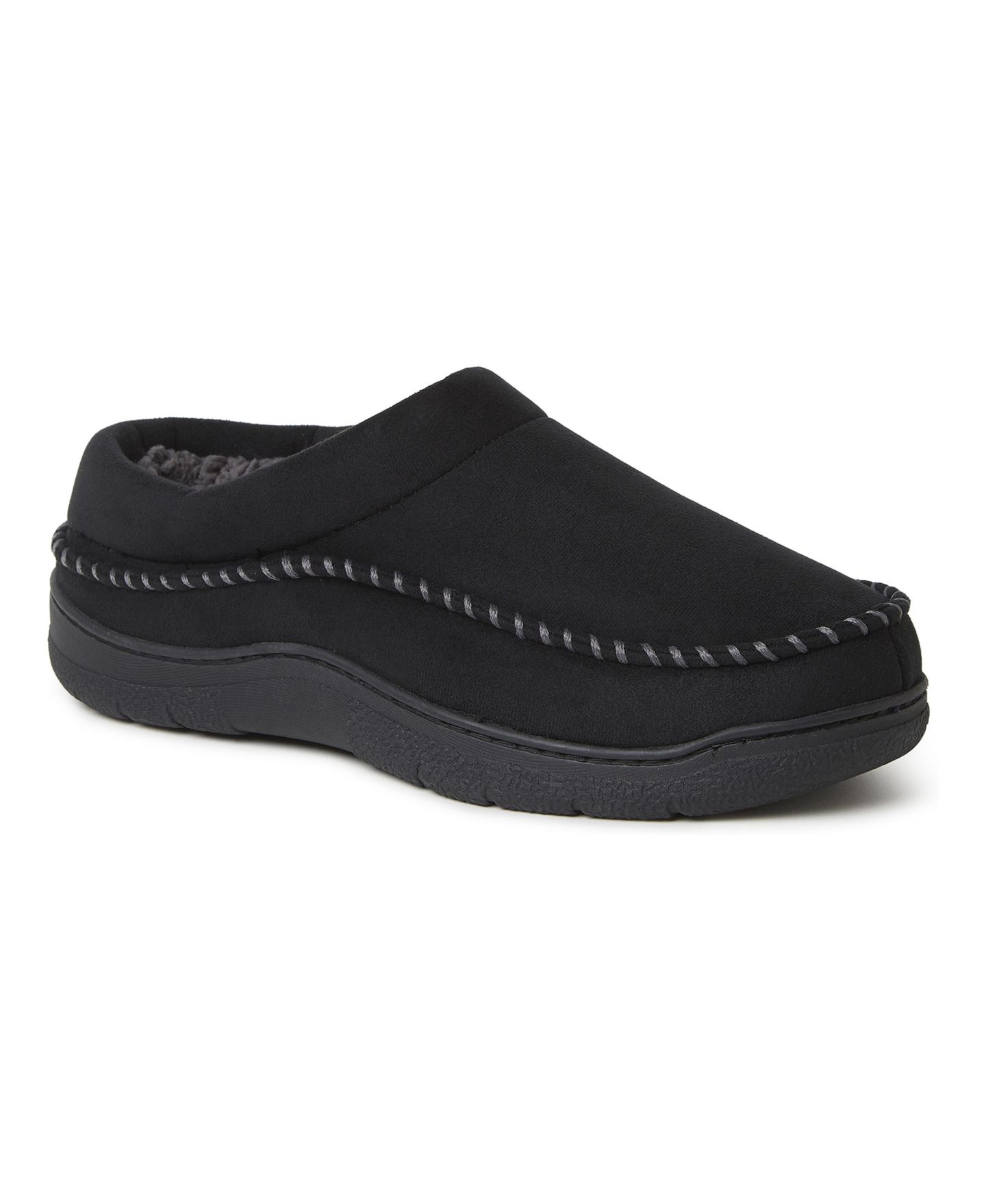 Мужские тапочки Dearfoams Thompson Moccasin Toe Clog House Shoe Slipper, цвет: Чёрный — фото 6