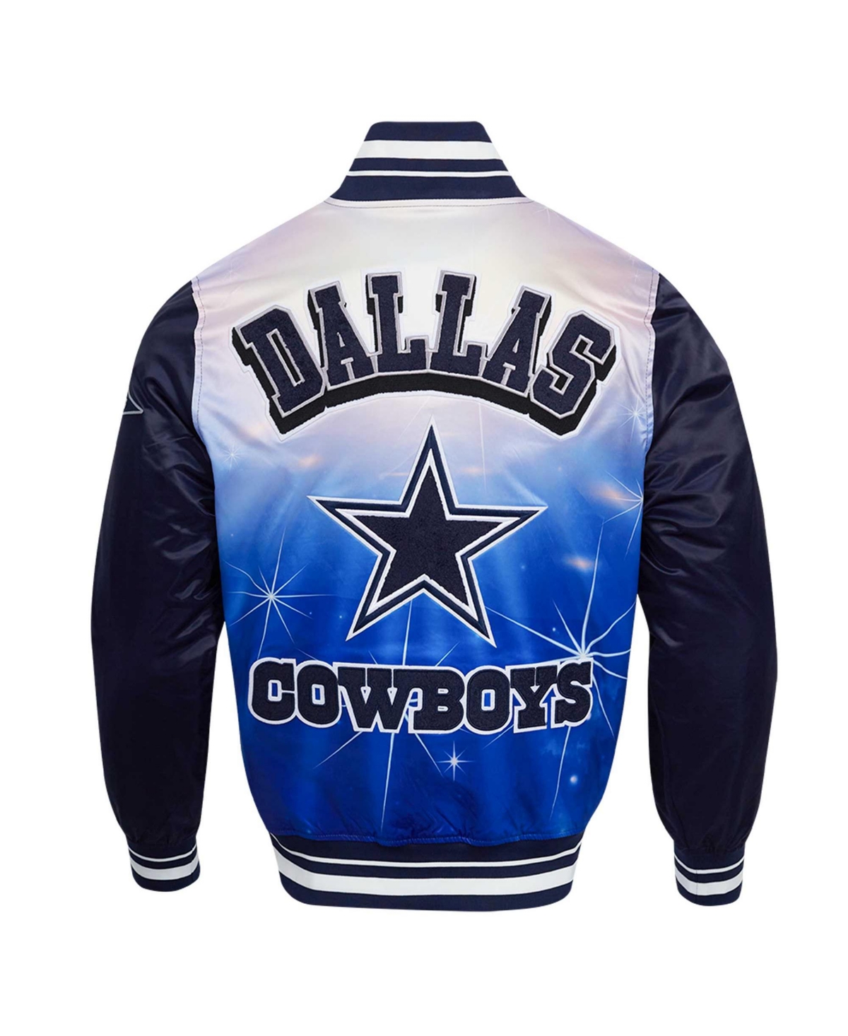 Pro Standard Men's Navy Dallas Cowboys Sublimated Satin Full-snap Jacket In Navy