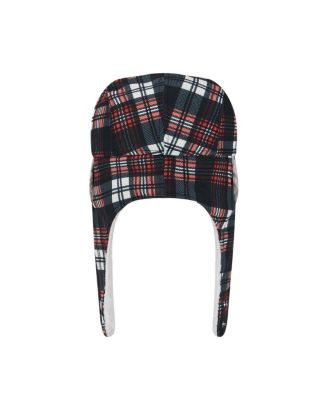 Black Cincinnati Bengals Sideline Plaid Sherpa Trapper Hat