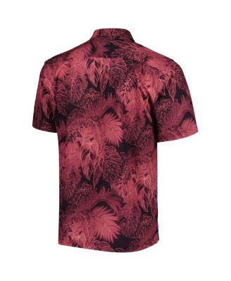 Men's Maroon Mississippi State Bulldogs Coast Luminescent Fronds IslandZone Button-Up Camp Shirt