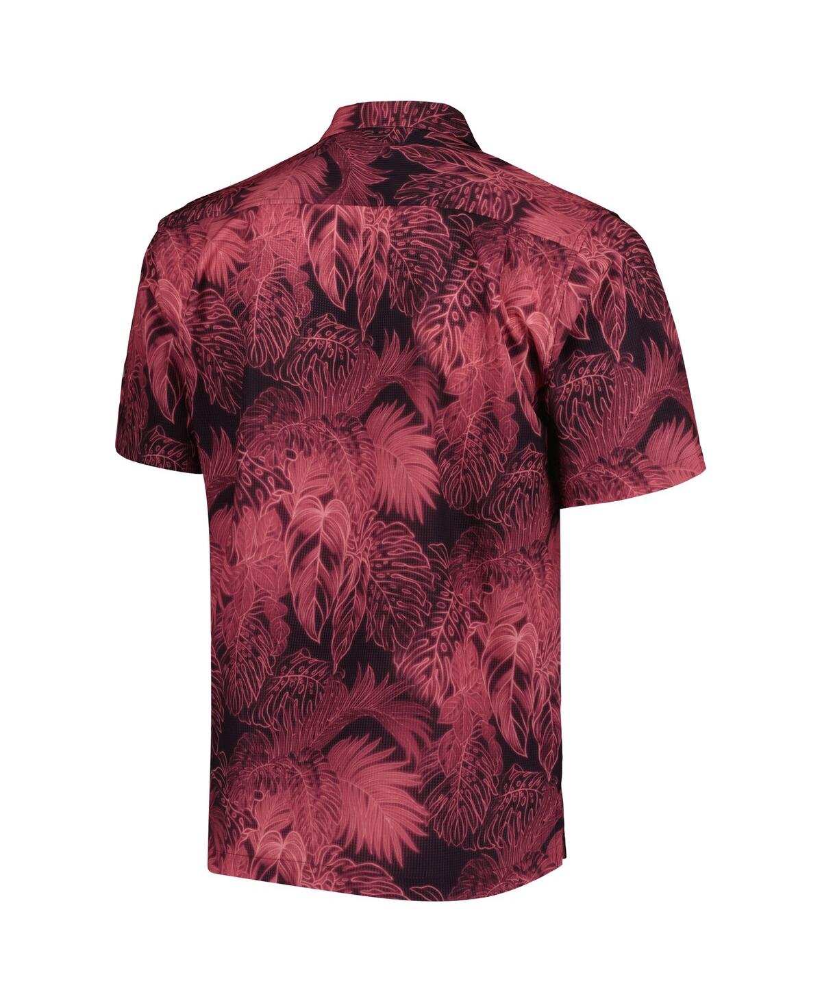 Tommy Bahama Men's Maroon Mississippi State Bulldogs Coast Luminescent Fronds Islandzone Button-up Camp Shirt In Maroon