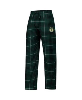 Men's Hunter Green Milwaukee Bucks Vector T-Shirt Flannel Pants Sleep Set