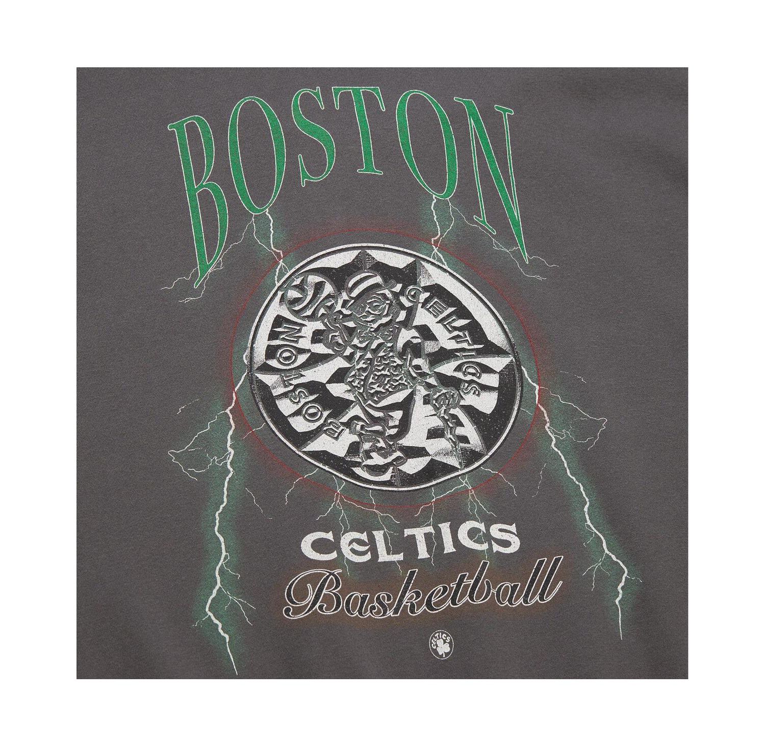 Women's Charcoal Boston Celtics Hardwood Classics Lightweight Pullover Sweatshirt