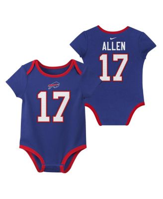 Big Boys and Girls Josh Allen Buffalo Bills Name Number 3-Pack Bodysuit Set
