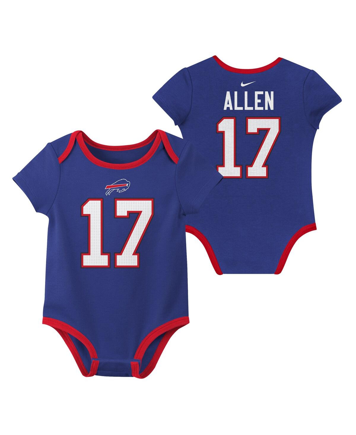 Nike Big Boys And Girls Josh Allen Buffalo Bills Name Number 3-pack Bodysuit Set In Royal