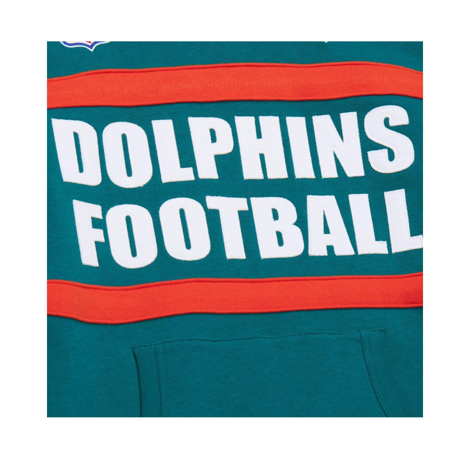 Men's Aqua Miami Dolphins Vintage Logo Head Coach Fleece Pullover Hoodie