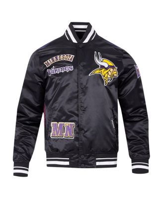 Men's Black Minnesota Vikings Sublimated Satin Full-Snap Jacket