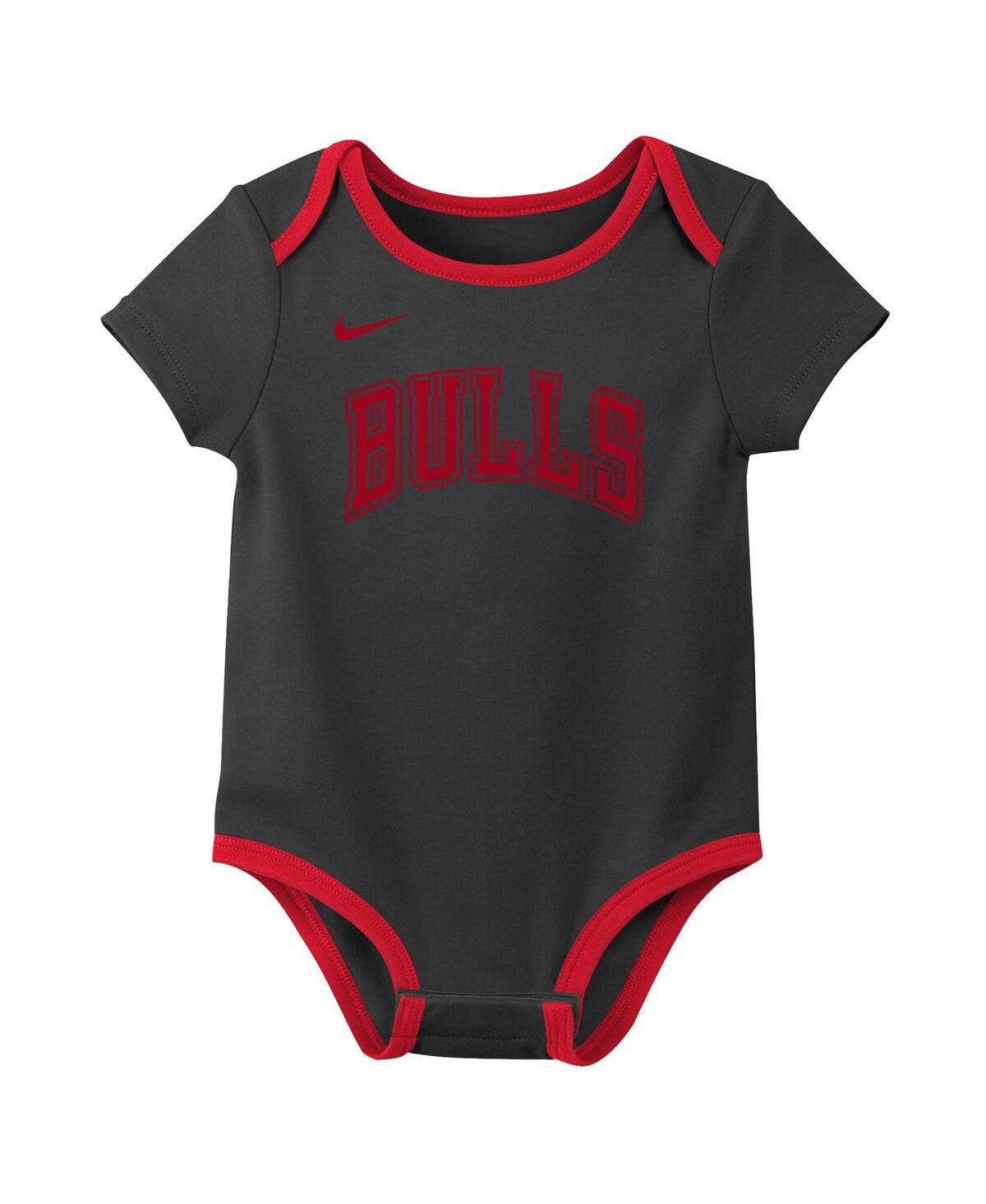 Nike Baby Boys And Girls Chicago Bulls Three-pack Bodysuit Set In Multi