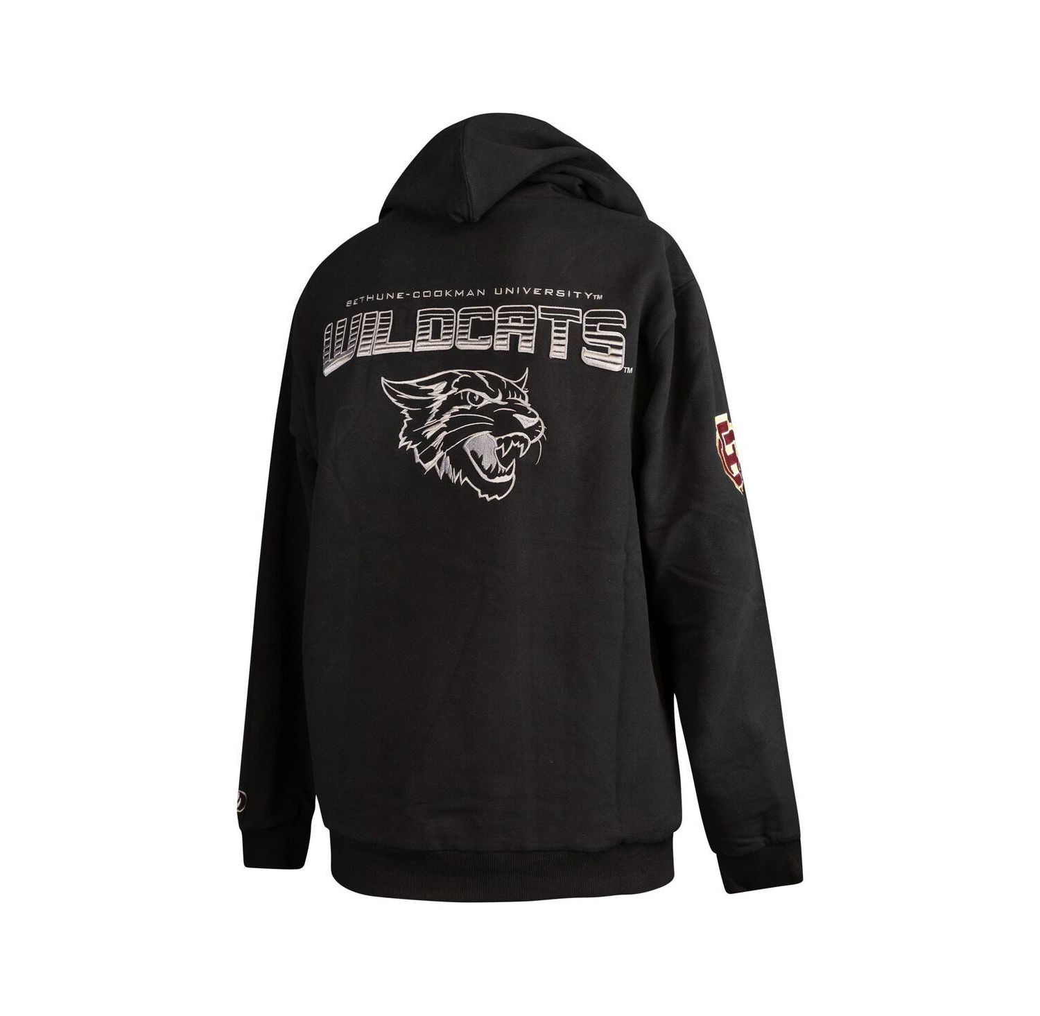 Men's Black Bethune-Cookman Wildcats Puff Print Sliced Pullover Hoodie