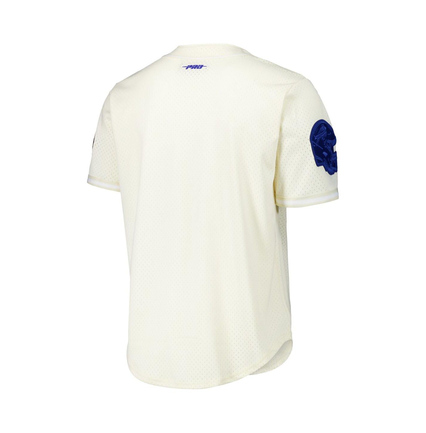 Мужской топ Pro Standard Cream Josh Allen Buffalo Bills Name & Number Triple Tonal Button-Up Baseball Jersey — фото 2