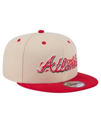 Men's Cream/Red Atlanta Braves Team Art 9FIFTY Snapback Hat