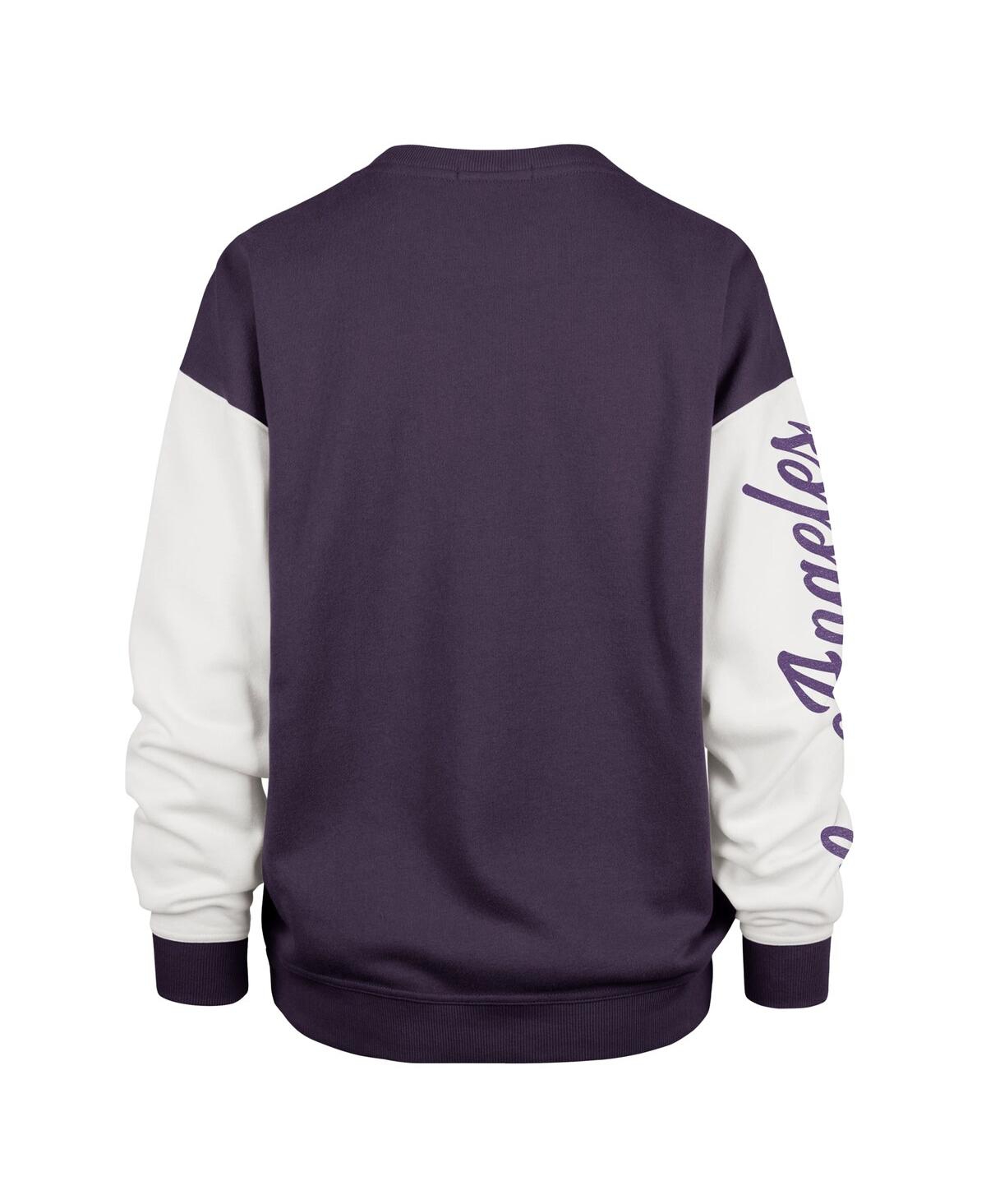 Shop 47 Brand Women's Purple Los Angeles Lakers Plus Size Oversized Rise Andie Pullover Sweatshirt