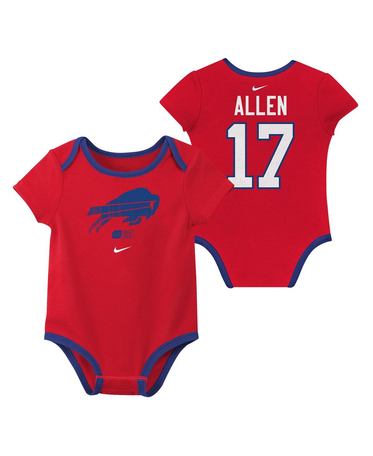 Nike Big Boys And Girls Josh Allen Buffalo Bills Name Number 3-pack Bodysuit Set In Royal