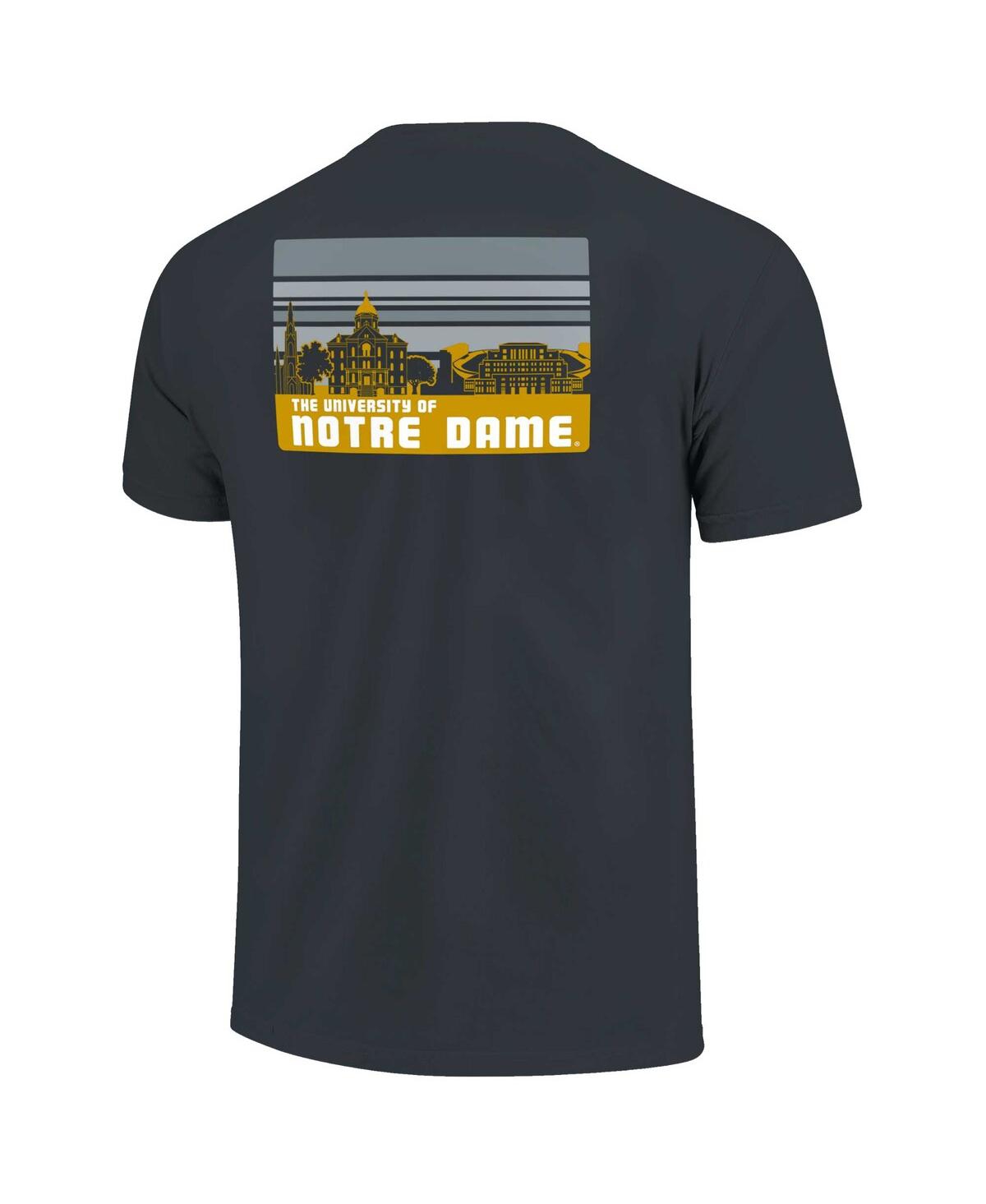 Image One Men's Navy Notre Dame Fighting Irish Striped Campus Skyline T-shirt In Navy