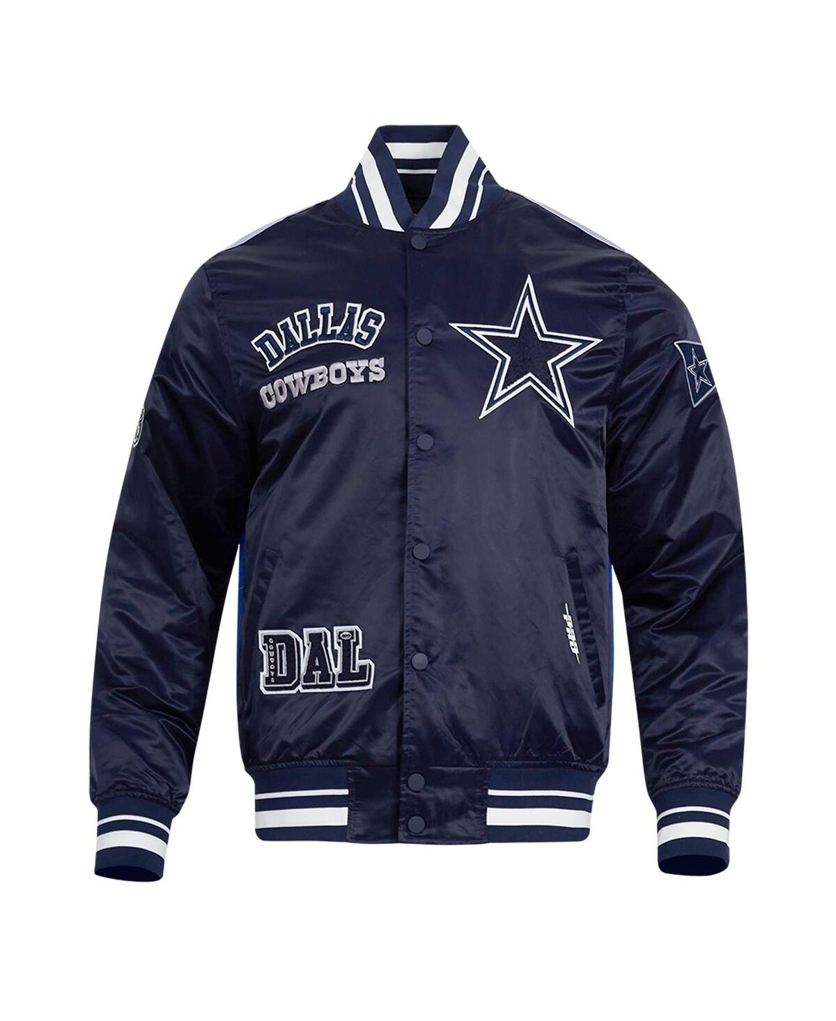 Pro Standard Men's Navy Dallas Cowboys Sublimated Satin Full-snap Jacket In Navy