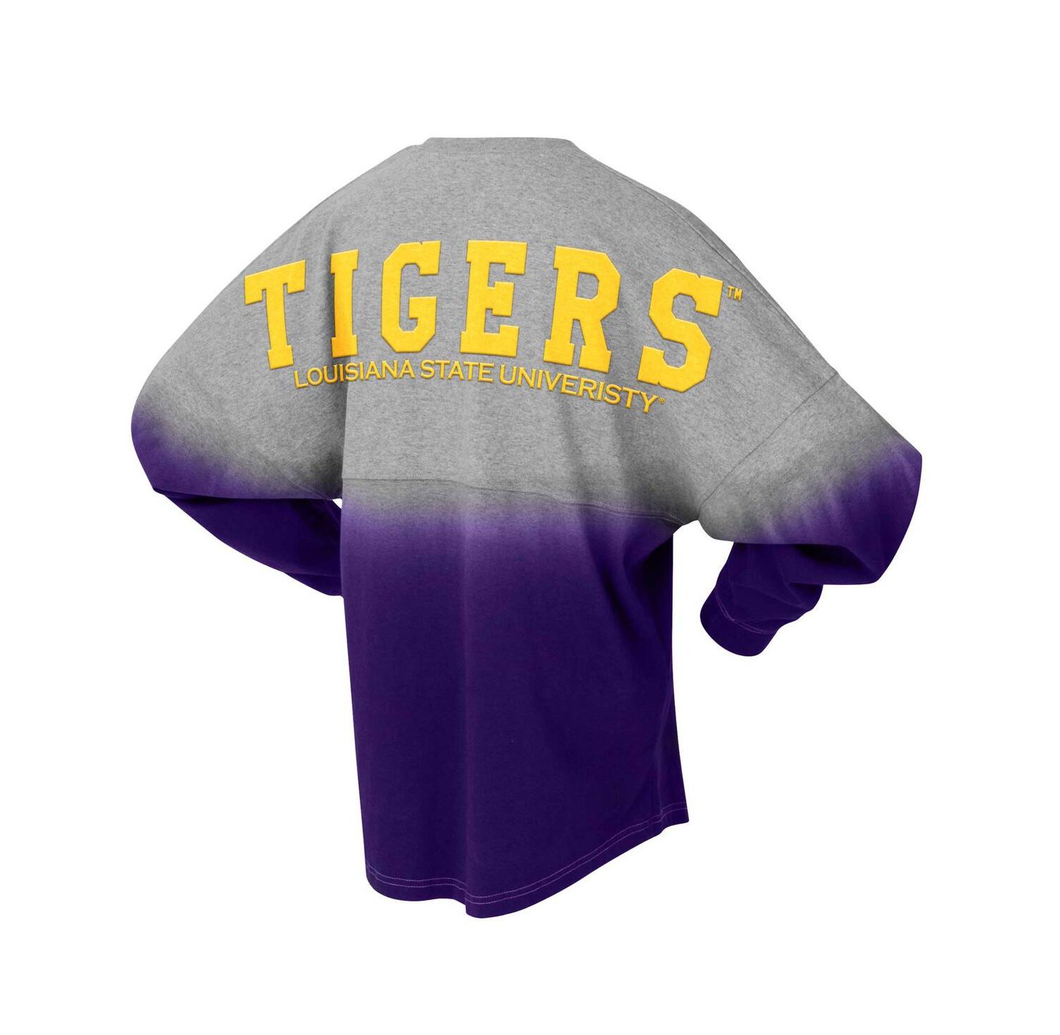 Men's and Women's Purple/Gray LSU Tigers Ombre Long Sleeve T-Shirt