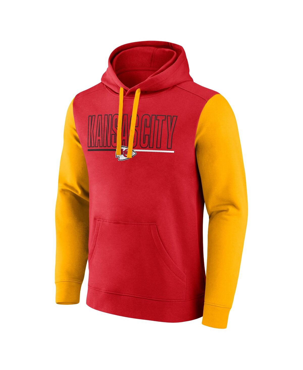 Fanatics Men's Red/gold Kansas City Chiefs Big Tall Outline Pullover Hoodie In Red,gold
