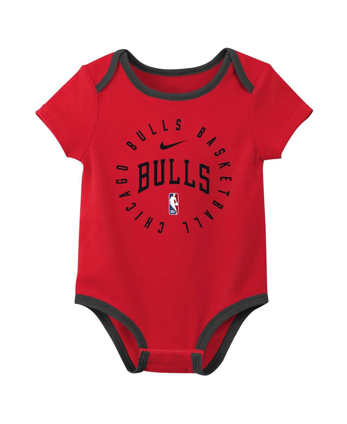 Nike Baby Boys And Girls Chicago Bulls Three-pack Bodysuit Set In Multi