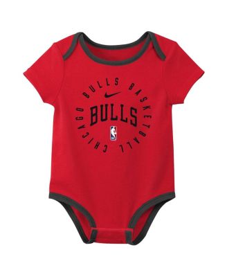 Baby Boys and Girls Chicago Bulls Three-Pack Bodysuit Set
