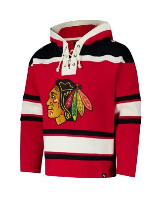 Men's Red Chicago Blackhawks Superior Lacer Pullover Hoodie