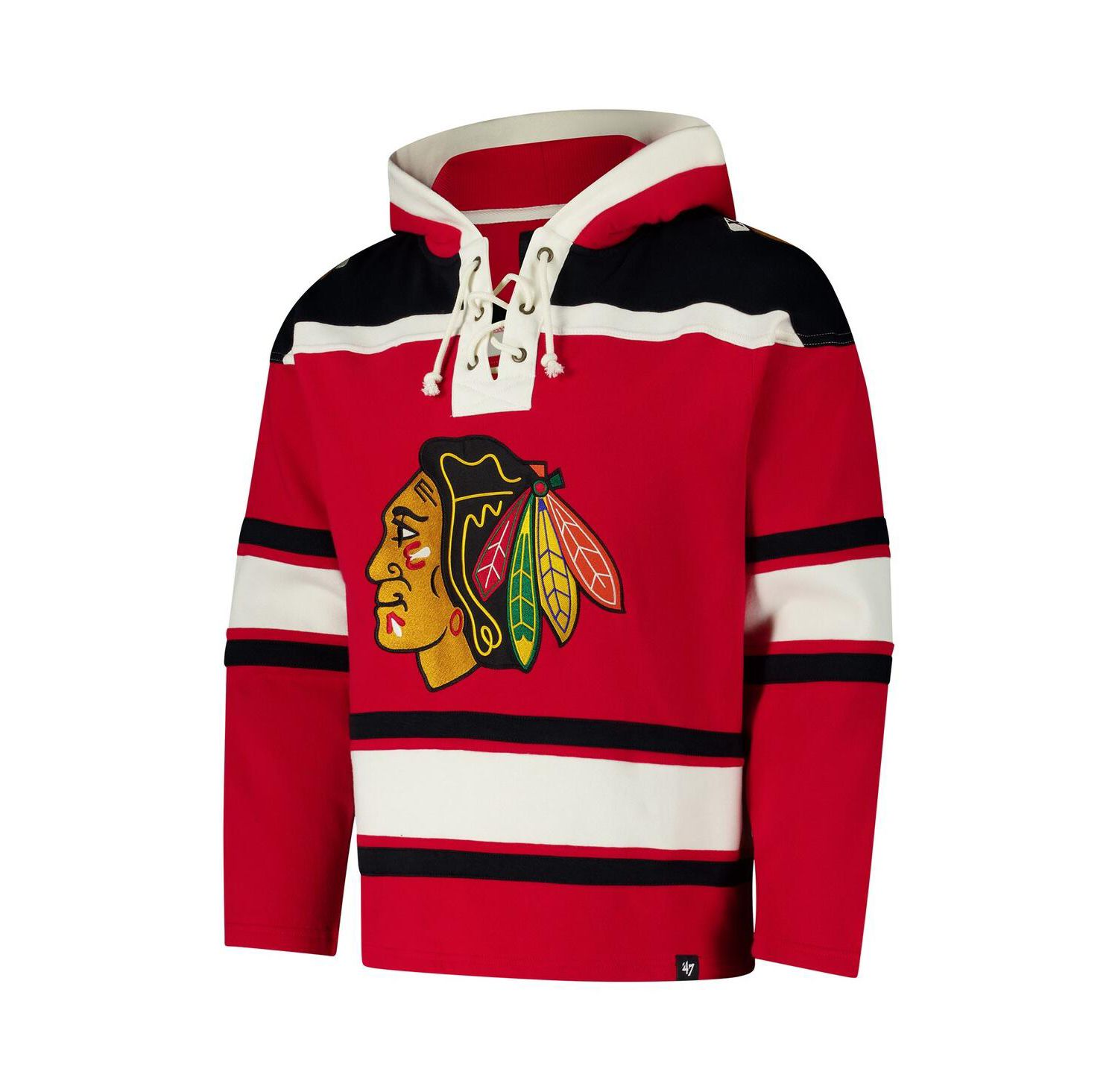 Men's Red Chicago Blackhawks Superior Lacer Pullover Hoodie