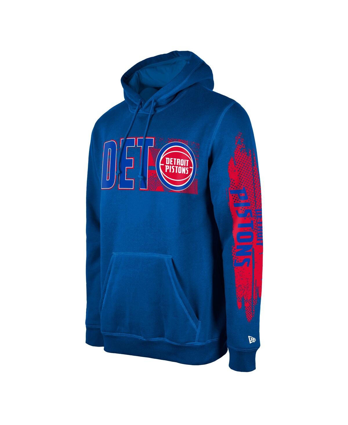 New Era Men's Detroit Pistons Red Tip-off Collection Pullover Hoodie In Royal