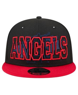 Men's Black Los Angeles Angels Splatter 9FIFTY Snapback Hat