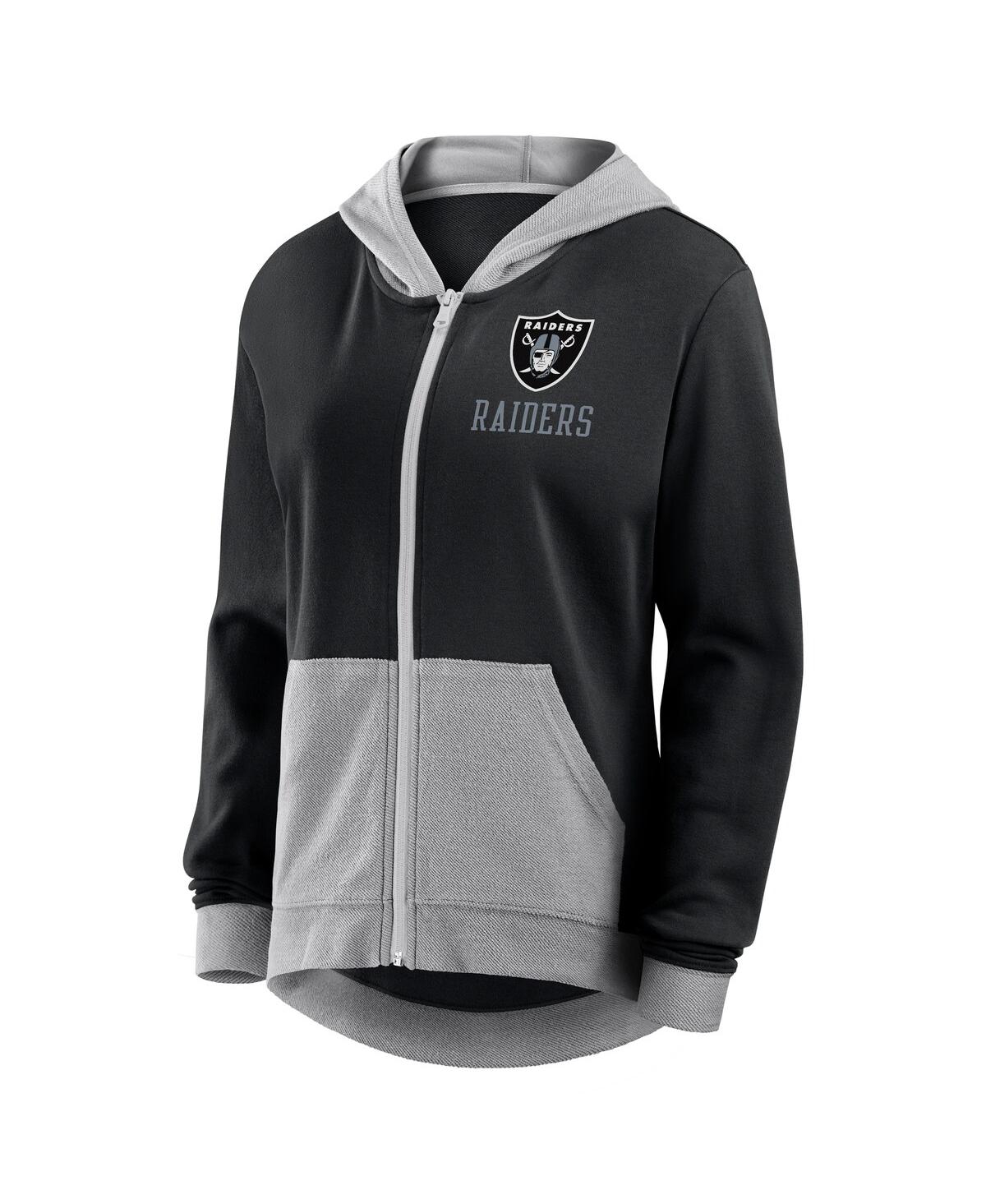 Fanatics Women's Black Las Vegas Raiders Hit It Full-zip Hoodie In Black