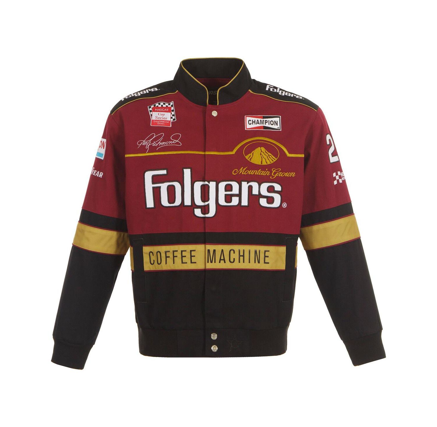 Men's Maroon/Black Tim Richmond Folgers Twill Uniform Full-Snap Jacket