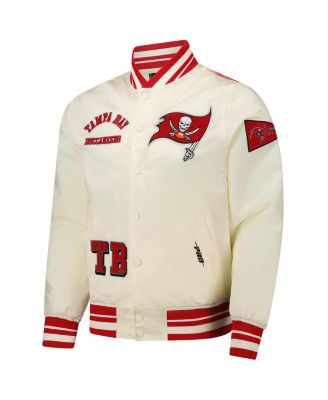 Men's Cream Tampa Bay Buccaneers Sublimated Satin Full-Snap Jacket