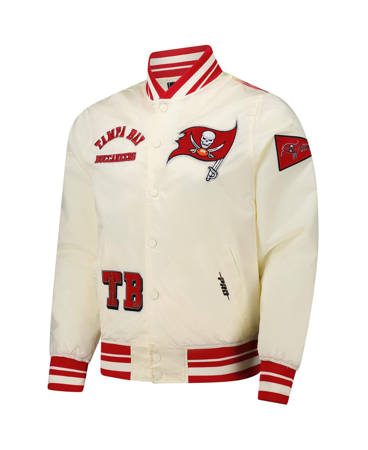 Pro Standard Men's Cream Tampa Bay Buccaneers Sublimated Satin Full-snap Jacket In Cream
