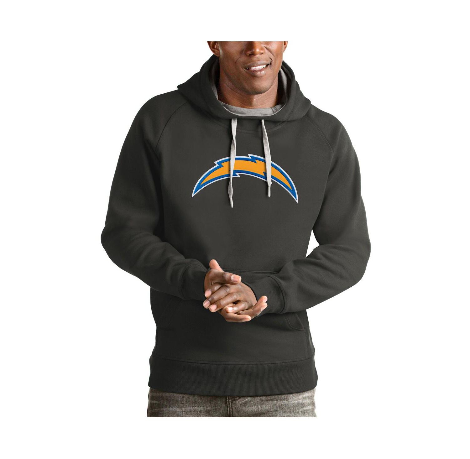 Men's Charcoal Los Angeles Chargers Victory Pullover Hoodie
