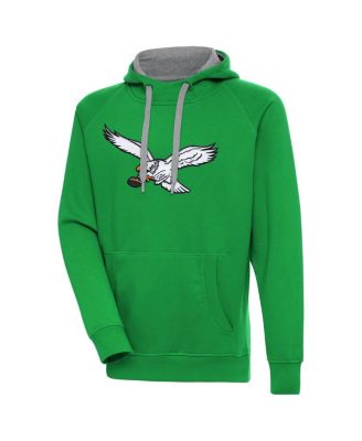 Antigua - Men's Kelly Green Philadelphia Eagles Throwback Logo Victory Pullover Hoodie