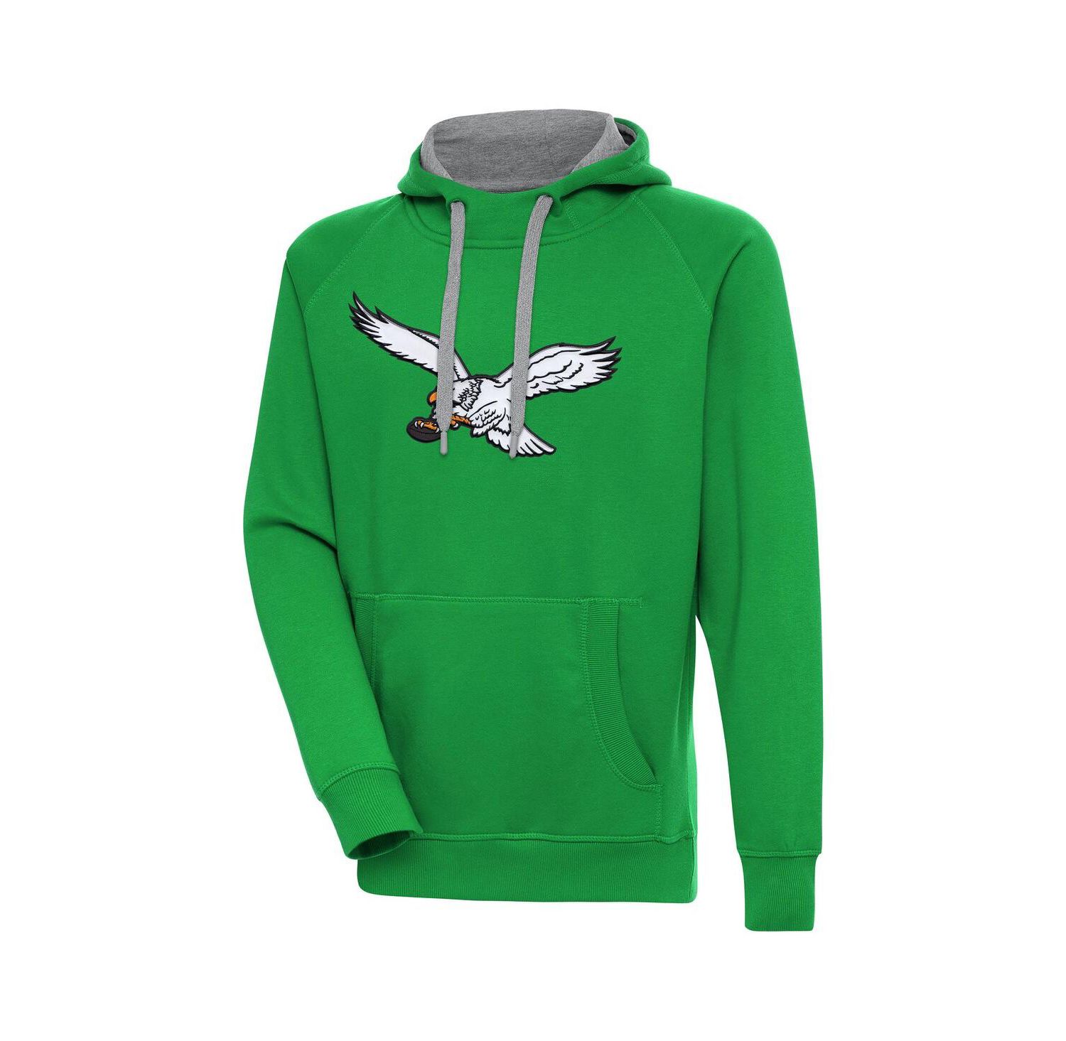 Men's Kelly Green Philadelphia Eagles Throwback Logo Victory Pullover Hoodie