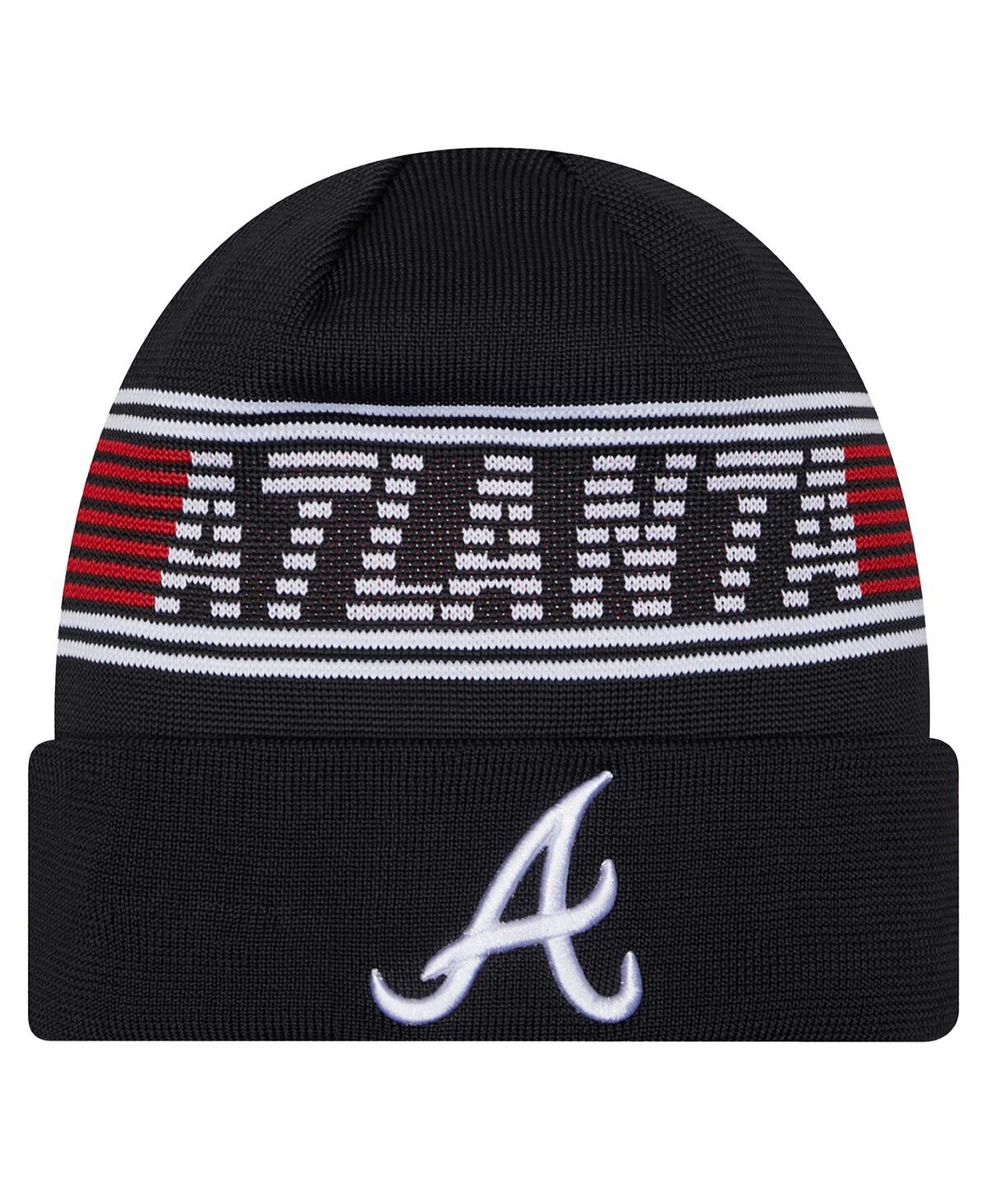 NEW ERA MEN'S NAVY ATLANTA BRAVES AUTHENTIC COLLECTION CUFFED KNIT HAT 