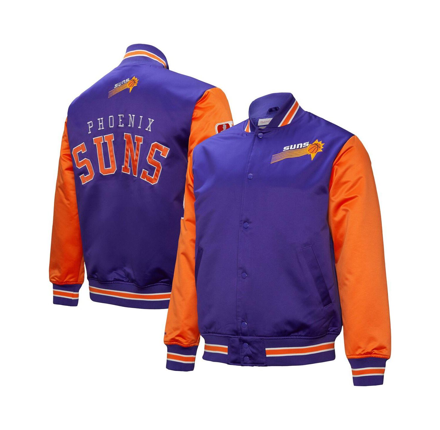 Men's Purple Phoenix Suns Hardwood Classic Primetime Full-Snap Satin Jacket