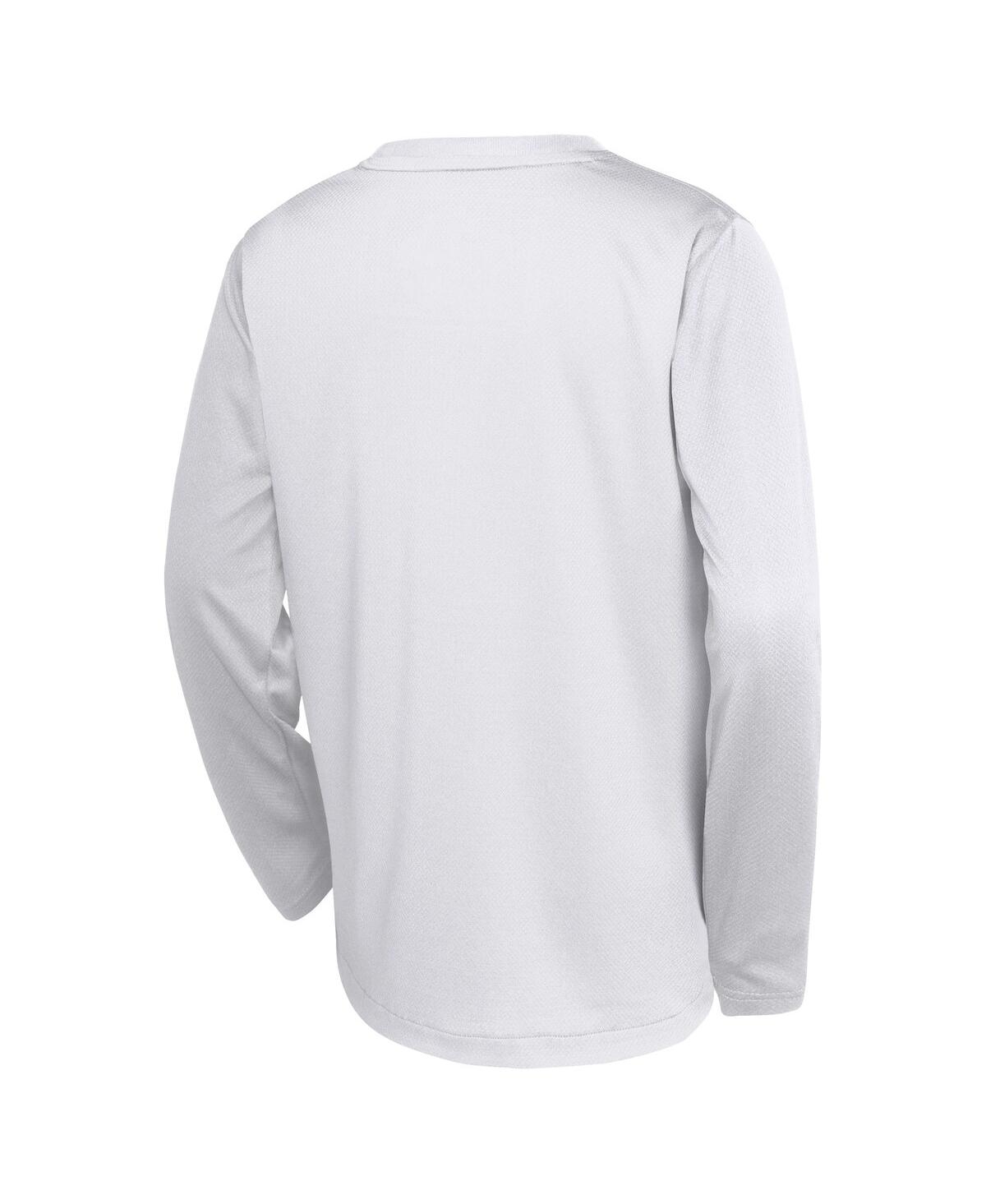 Nike Big Boys And Girls White Philadelphia 76ers 2024/25 City Edition Pregame Performance Long Sleeve Sho In White
