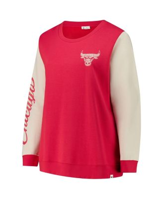 Women's Red Chicago Bulls Plus Size Oversized Rise Andie Pullover Sweatshirt