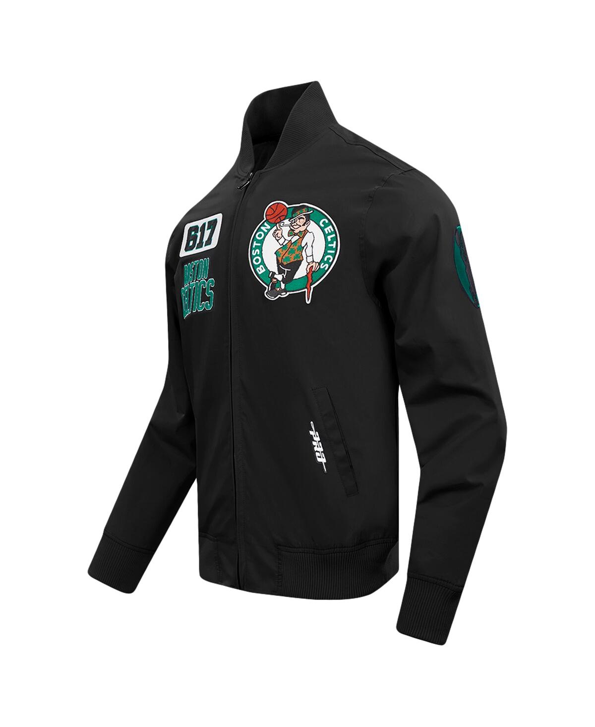Pro Standard Men's Black Boston Celtics Area Code Twill Full-zip Jacket In Black
