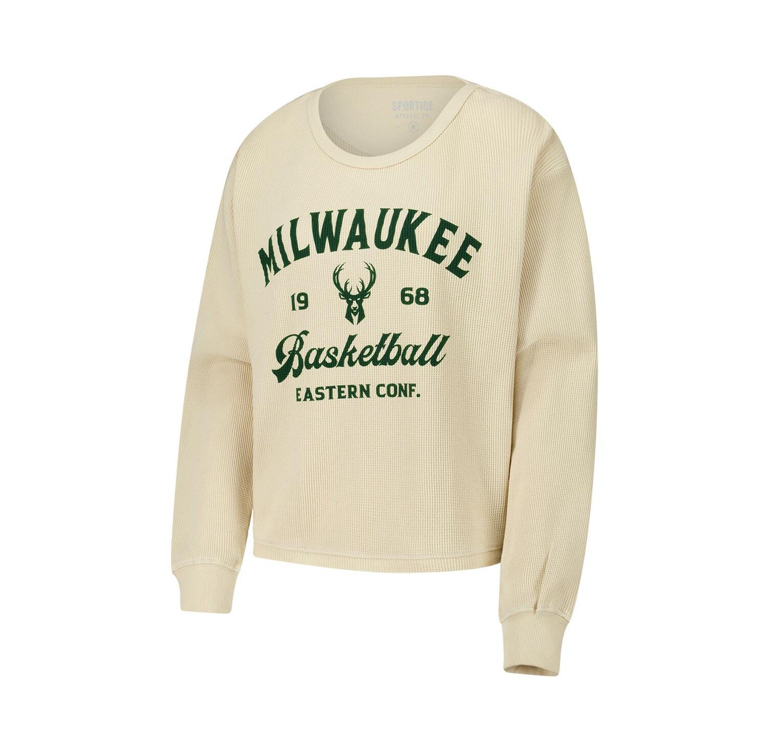 Men's and Women's Cream Milwaukee Bucks High Country Collection Cullen Waffle Knit Long Sleeve T-Shirt