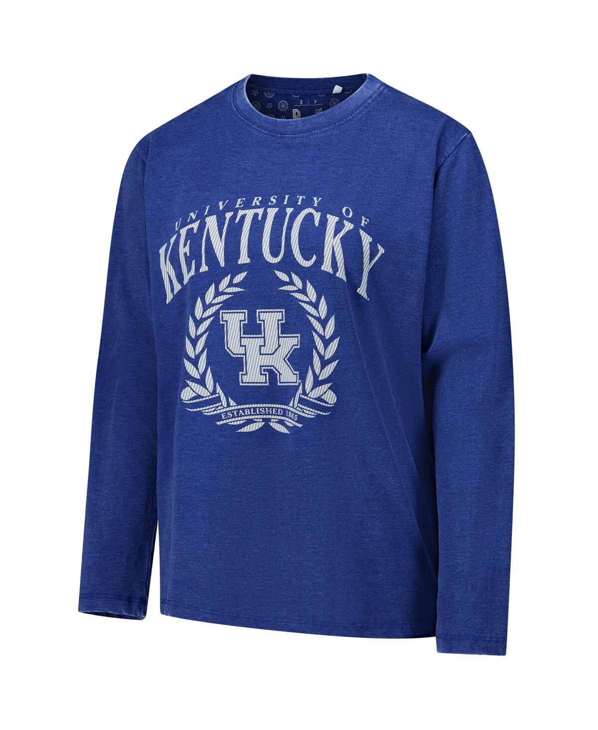 PRESSBOX WOMEN'S ROYAL KENTUCKY WILDCATS CHANDLER OLIVE LEAF ARCH LONG SLEEVE T-SHIRT 