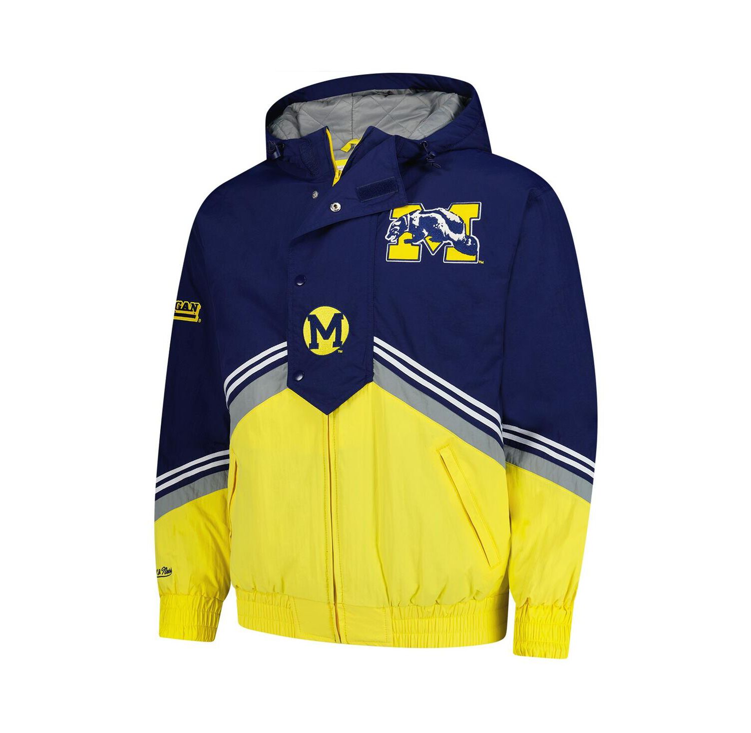 Men's Navy/Maize Michigan Wolverines Throw It Back Retro Full-Zip Windbreaker Jacket