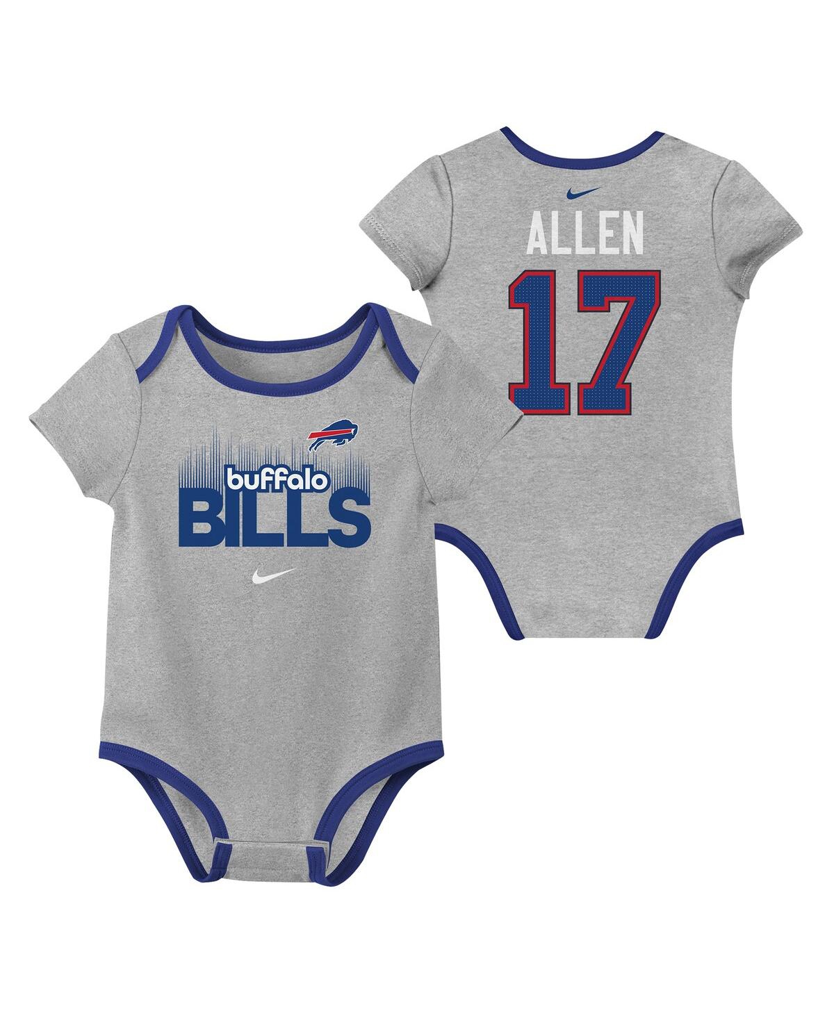Nike Big Boys And Girls Josh Allen Buffalo Bills Name Number 3-pack Bodysuit Set In Royal