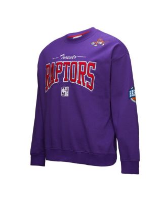 Men's Purple Toronto Raptors Hardwood Classics There Back 2.0 Vintage Pullover Sweatshirt