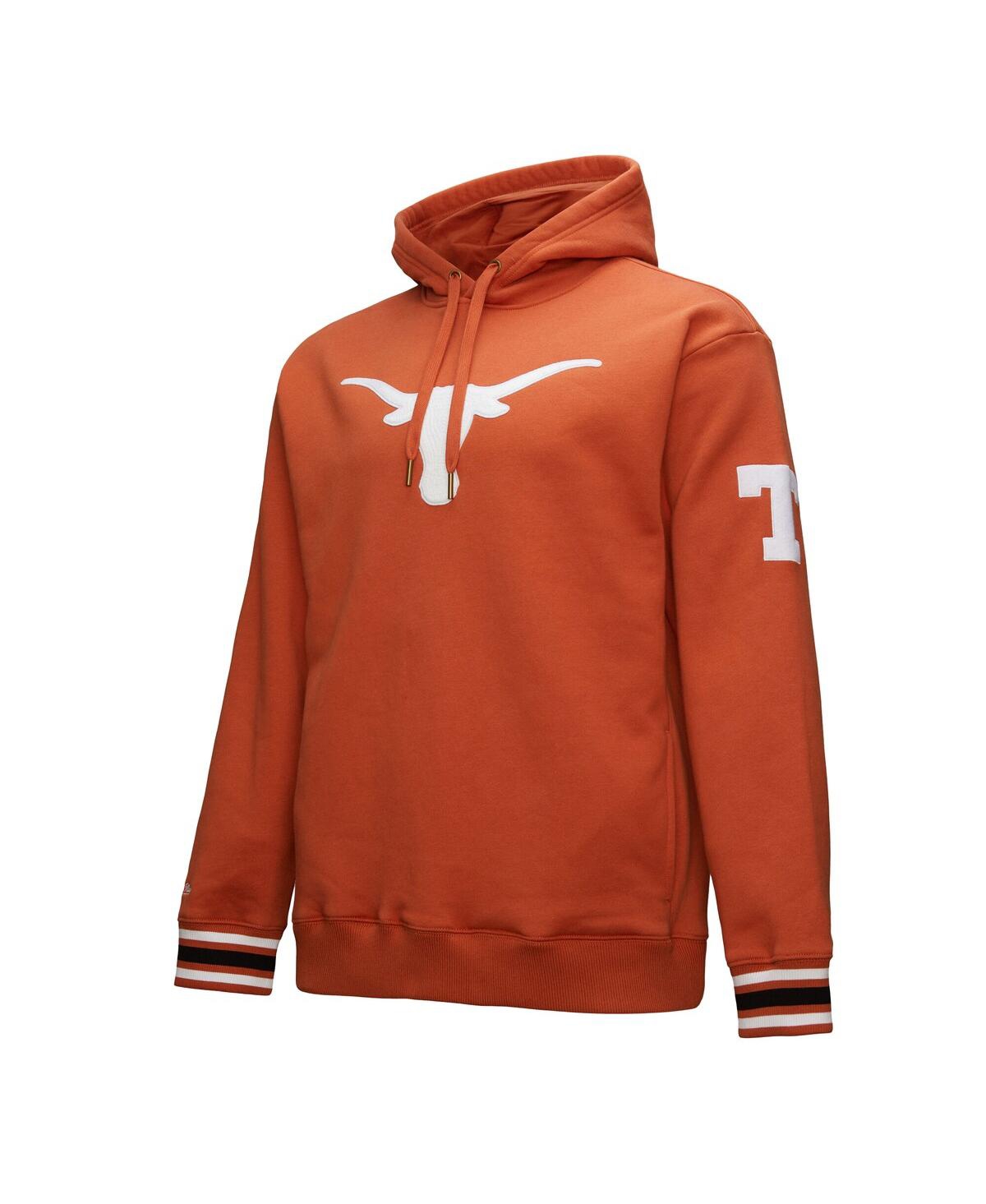 Mitchell & Ness Men's Texas Orange Texas Longhorns Chainstitch Fleece Pullover Hoodie In Texas Orange